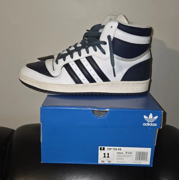 Top Ten Rb Adidas Top Ten RB Sneakers - Navy and White - Picture 1 of 6